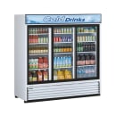 Turbo Air TGM-69R-N 78" TGM Series Three Section Glass Door Merchandiser - (3) Sliding Doors, White, 115v thumbnail 2