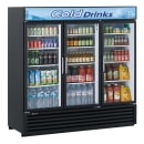 Turbo Air TGM-72RS(B)-N 78" TGM Series Three Section Glass Door Merchandiser - (3) Left/Right Hinge Doors, Black, 115v thumbnail 3