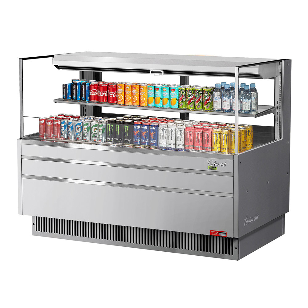 Turbo Air TOM-60L-UFD-S-2S-N 58 3/4" Horizontal Open Air Cooler w/ (2) Levels, 115v