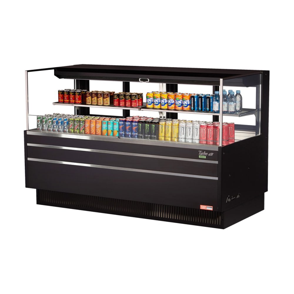 Turbo Air TOM-72L-UFD-B-2S-N 70 3/4" Horizontal Open Air Cooler w/ (2) Levels, 220v/1ph