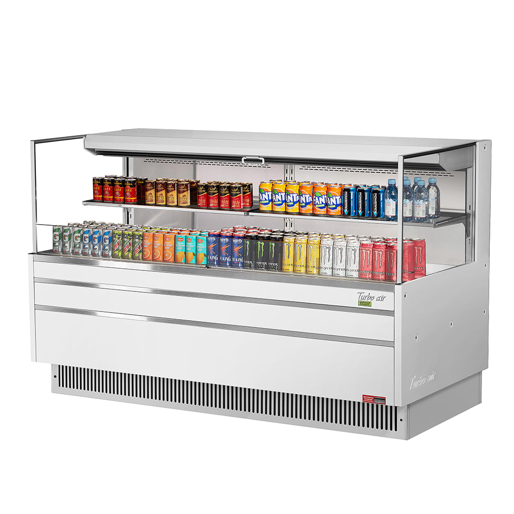 Turbo Air TOM-72L-UF-W-2S-N 70 3/4" Horizontal Open Air Cooler w/ (2) Levels, 220v/1ph