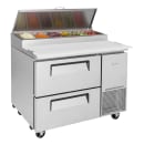 Turbo Air TPR-44SD-D2-N 44" Super Deluxe Pizza Prep Table w/ Refrigerated Base, 115v thumbnail 7