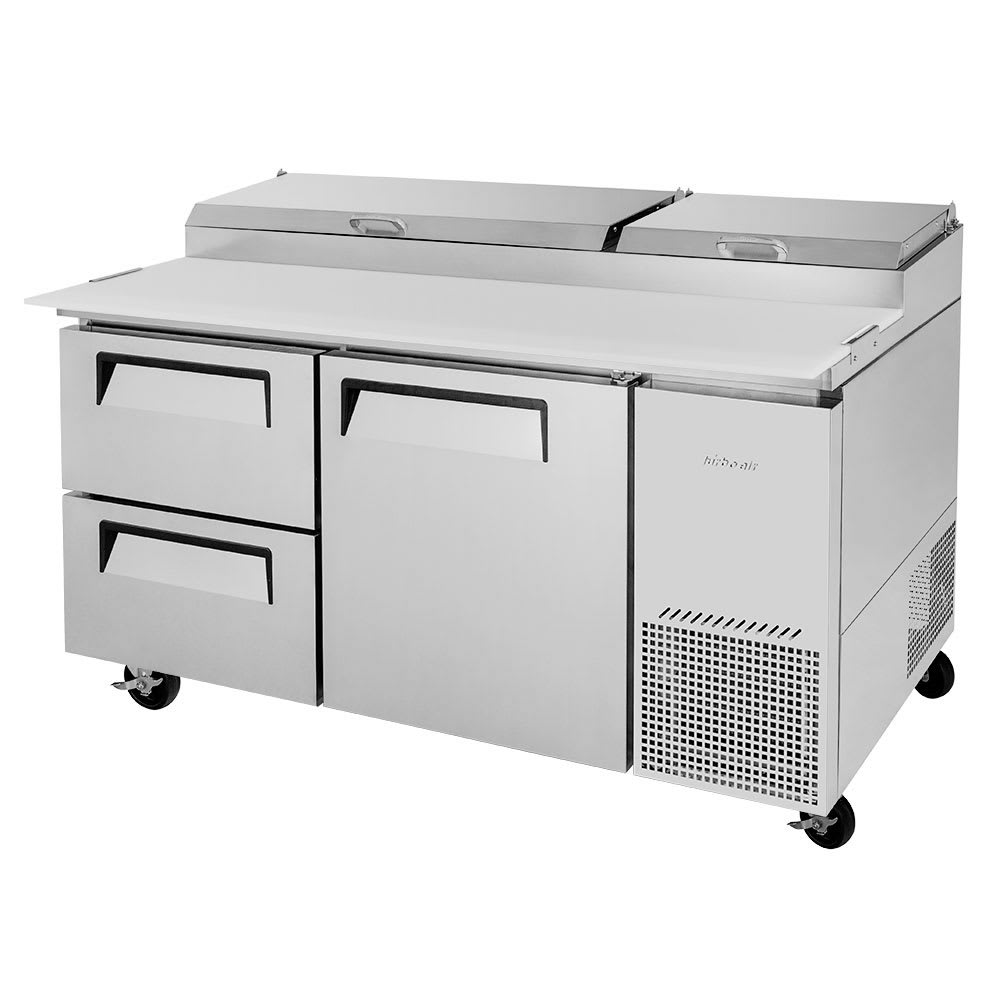 Turbo Air TPR-67SD-D2-N 67" Super Deluxe Pizza Prep Table w/ Refrigerated Base, 115v