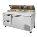 Turbo Air TPR-67SD-D2-N 67" Super Deluxe Pizza Prep Table w/ Refrigerated Base, 115v thumbnail 2