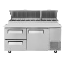 Turbo Air TPR-67SD-D2-N 67" Super Deluxe Pizza Prep Table w/ Refrigerated Base, 115v thumbnail 4