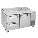 Turbo Air TPR-67SD-D2-N 67" Super Deluxe Pizza Prep Table w/ Refrigerated Base, 115v thumbnail 6
