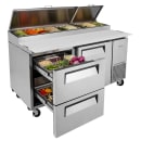 Turbo Air TPR-67SD-D2-N 67" Super Deluxe Pizza Prep Table w/ Refrigerated Base, 115v thumbnail 8