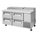 Turbo Air TPR-67SD-D4-N 67" Super Deluxe Pizza Prep Table w/ Refrigerated Base, 115v thumbnail 2