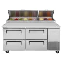 Turbo Air TPR-67SD-D4-N 67" Super Deluxe Pizza Prep Table w/ Refrigerated Base, 115v thumbnail 3