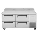 Turbo Air TPR-67SD-D4-N 67" Super Deluxe Pizza Prep Table w/ Refrigerated Base, 115v thumbnail 5
