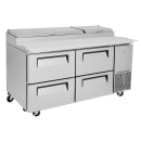 Turbo Air TPR-67SD-D4-N 67" Super Deluxe Pizza Prep Table w/ Refrigerated Base, 115v thumbnail 7