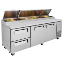Turbo Air TPR-93SD-D2-N 93" Super Deluxe Pizza Prep Table w/ Refrigerated Base, 115v thumbnail 4