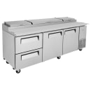 Turbo Air TPR-93SD-D2-N 93" Super Deluxe Pizza Prep Table w/ Refrigerated Base, 115v thumbnail 5