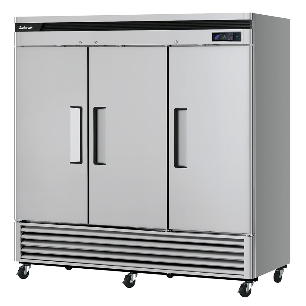 Turbo Air TSF-72SD-N 81 7/8" Super Deluxe Three Section Reach In Freezer, (3) Left/Right Hinge Solid Doors, 115v