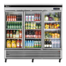 Turbo Air TSR-72GSD-N 81 7/8" Three Section Reach In Refrigerator, (3) Left/Right Hinge Glass Doors, 115v thumbnail 3