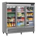 Turbo Air TSR-72GSD-N 81 7/8" Three Section Reach In Refrigerator, (3) Left/Right Hinge Glass Doors, 115v thumbnail 4