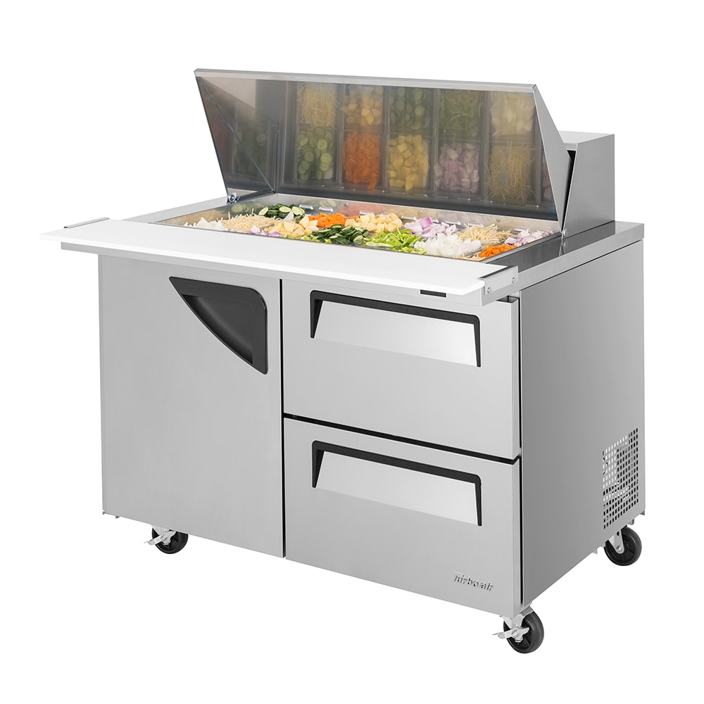 Turbo Air TST-48SD-18-D2-N 48 1/4" Super Deluxe Mega Top Sandwich/Salad Prep Table w/ Refrigerated Base, 115v
