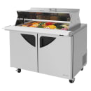 Turbo Air TST-48SD-18-N-DS 48 1/4" Super Deluxe Mega Top Dual Sided Sandwich/Salad Prep Table w/ Refrigerated Base, 115v thumbnail 2