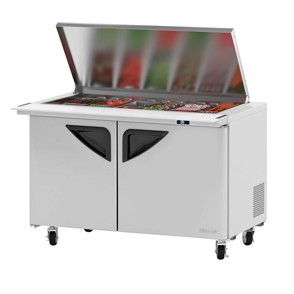 Turbo Air TST-48SD-18-N-FL 48 1/4" Super Deluxe Mega Top Sandwich/Salad Prep Table w/ Refrigerated Base, 115v