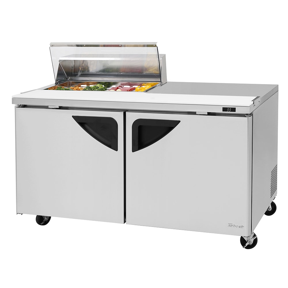 Turbo Air TST-60SD-08S-N-CL 60 1/4" Super Deluxe Sandwich/Salad Prep Table w/ Refrigerated Base, 115v