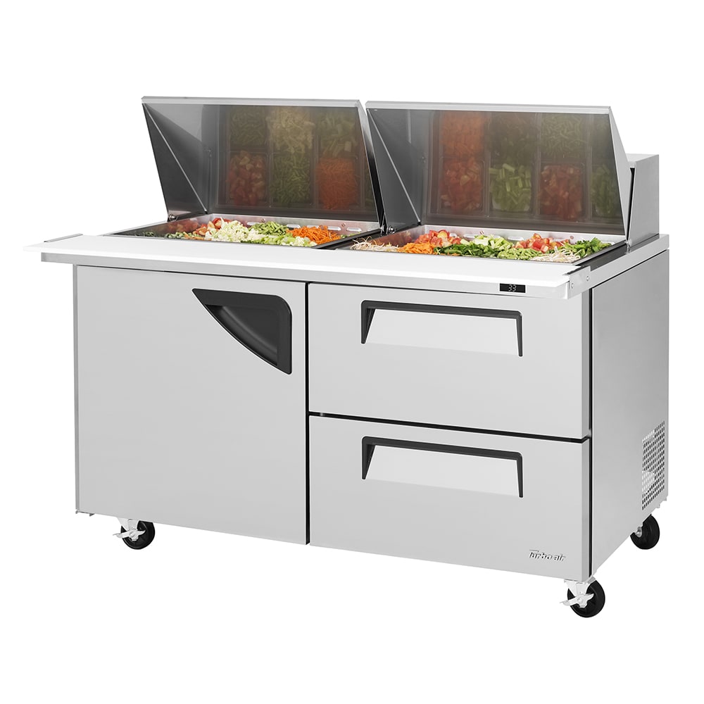 Turbo Air TST-60SD-24-D2-N 60 1/4" Super Deluxe Mega Top Sandwich/Salad Prep Table w/ Refrigerated Base, 115v