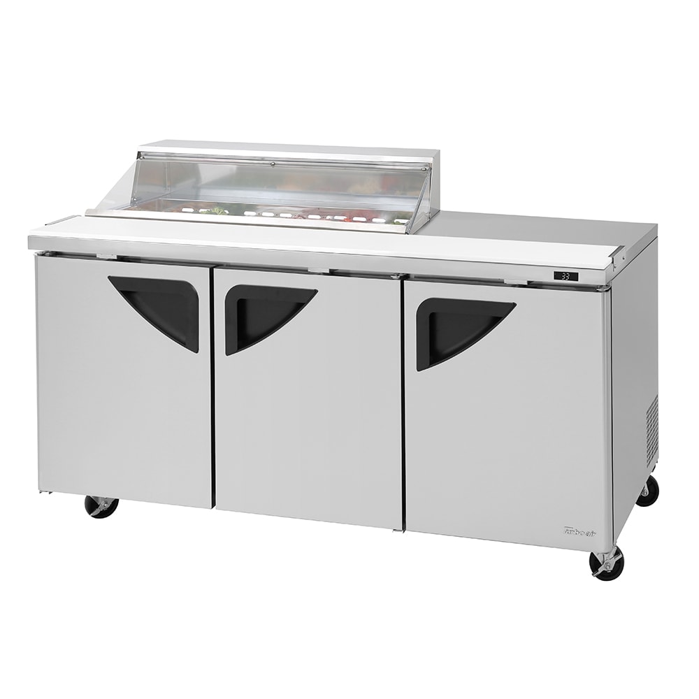 Turbo Air TST-72SD-12S-N-CL 72 5/8" Super Deluxe Sandwich/Salad Prep Table w/ Refrigerated Base, 115v