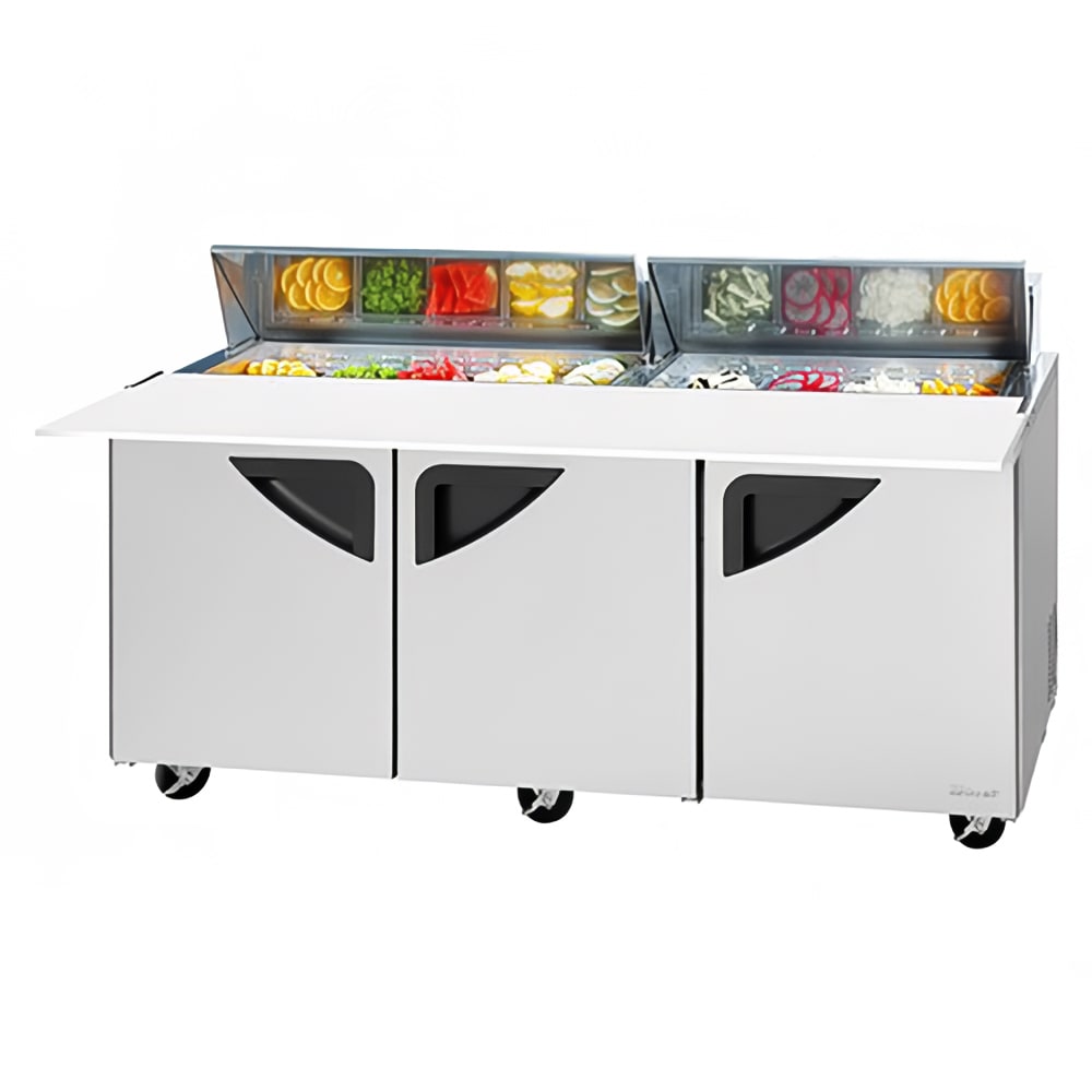 Turbo Air TST-72SD-18-N 72 5/8" Super Deluxe Sandwich/Salad Prep Table w/ Refrigerated Base, 115v