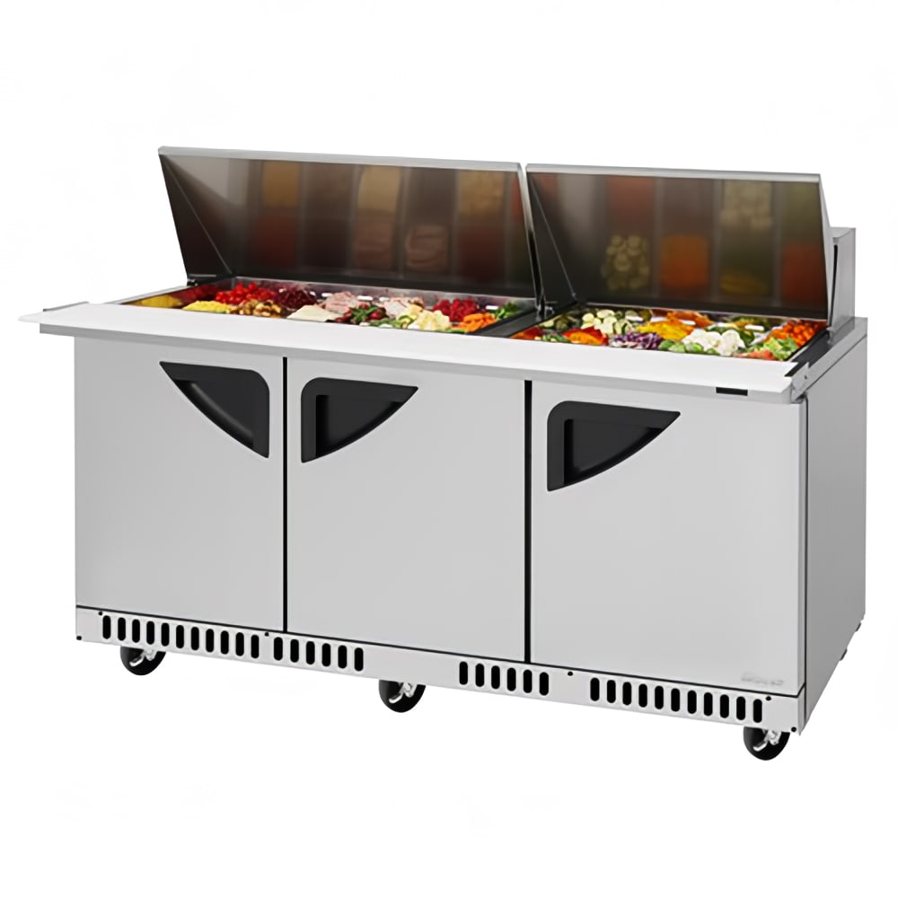 Turbo Air TST-72SD-30-FB-N 72 5/8" Super Deluxe Mega Top Sandwich/Salad Prep Table w/ Refrigerated Base, 115v