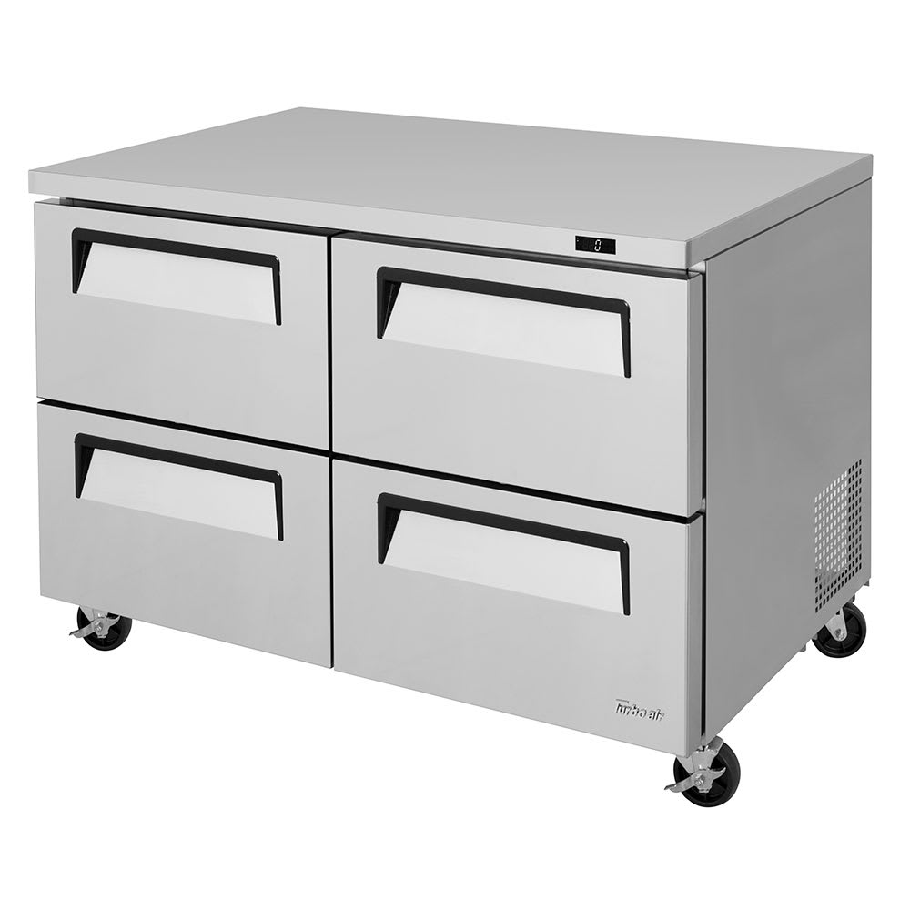 Turbo Air TUF-48SD-D4-N 48 1/4" W Undercounter Freezer w/ (2) Sections & (4) Drawers, 115v