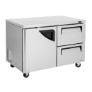 Turbo Air TUR-48SD-D2-N 48 1/4" W Undercounter Refrigerator w/ (2) Sections, (1) Door & (2) Drawers, 115v thumbnail 3