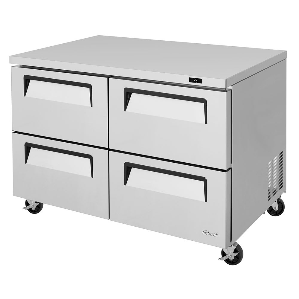 Turbo Air TUR-48SD-D4-N 48 1/4" W Undercounter Refrigerator w/ (2) Sections & (4) Drawers, 115v