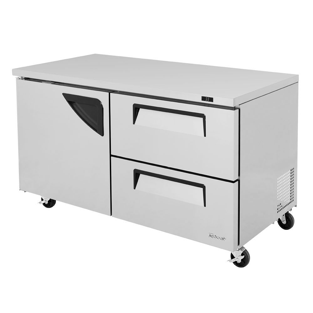 Turbo Air TUR-60SD-D2-N 60 1/4" W Undercounter Refrigerator w/ (2) Section, (1) Door & (2) Drawers, 115v