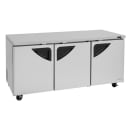 Turbo Air TUR-72SD-N 72 5/8" W Undercounter Refrigerator w/ (3) Section & (3) Doors, 115v thumbnail 3