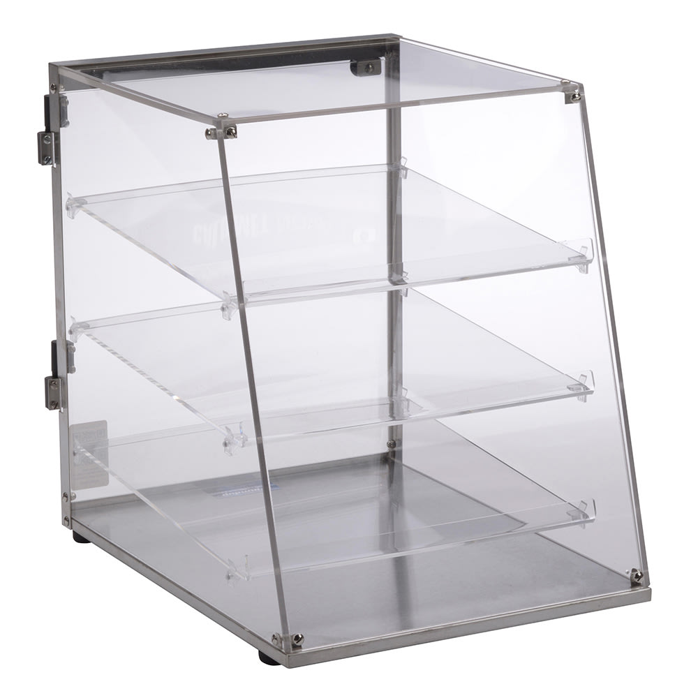 Antunes DC-14A-9500711 3 Tier Angled Pastry Display Case w/ Rear Door - Acrylic, Clear