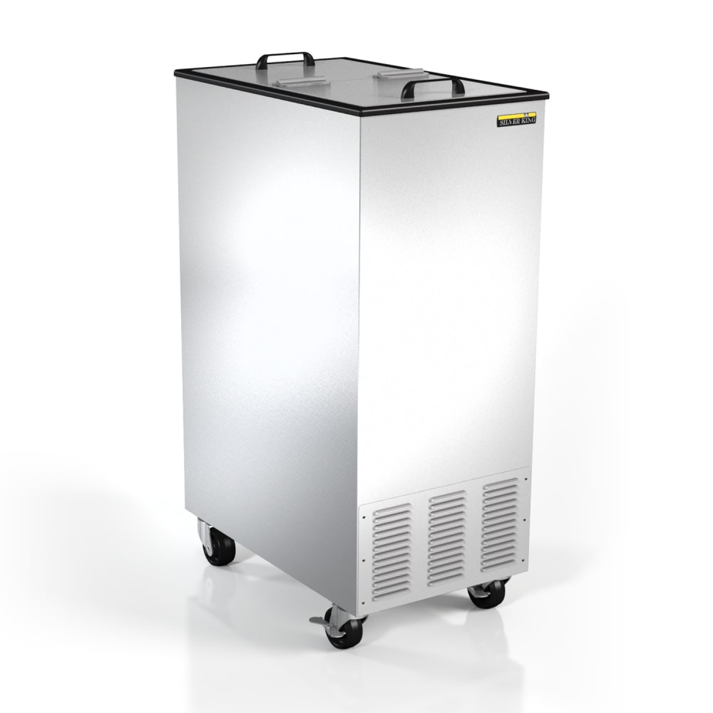 Silver King SKFI15-ELUS1 14" Mobile Ice Cream Dipping Cabinet w/ (2) 3 gal Tub Capacity - Silver, 115v