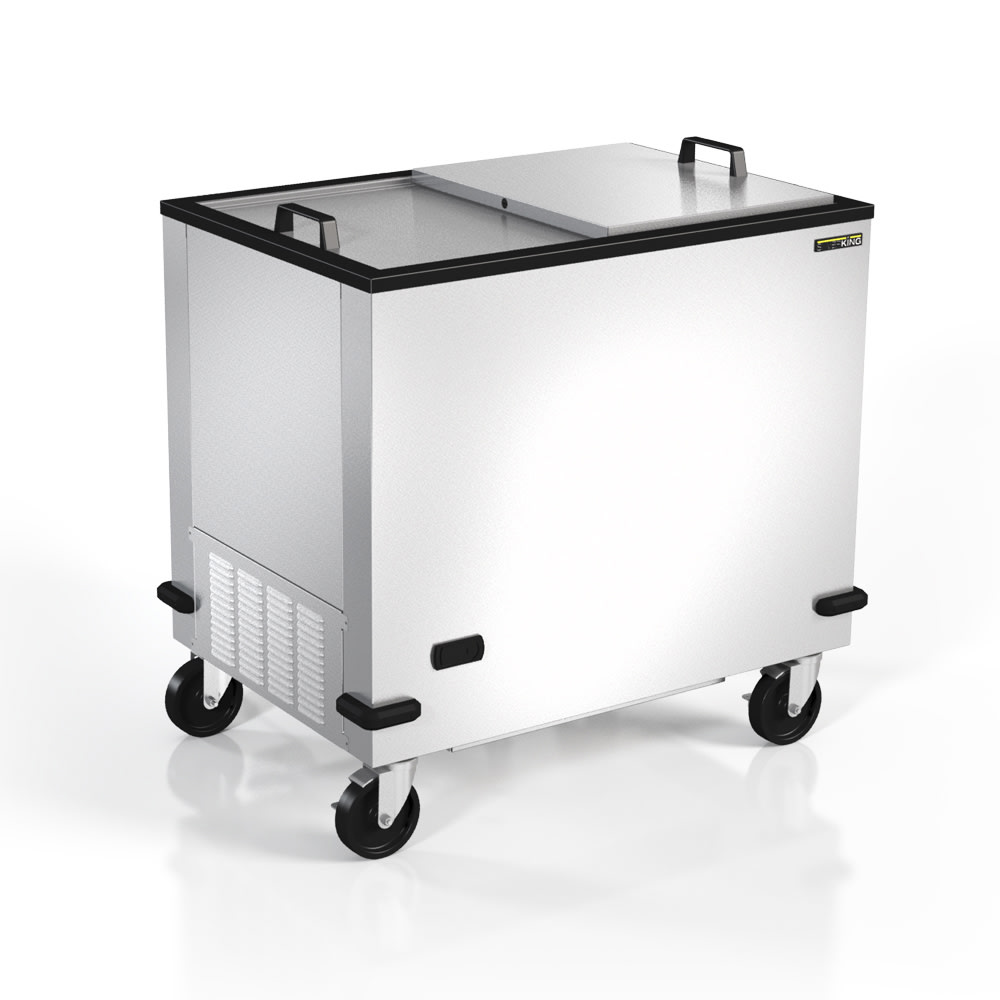 Silver King SKFMW34-ELUS1 35 3/4" Mobile Chest Freezer - Stainless, 115v