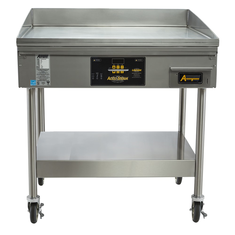 AccuTemp EGF2401B2450-S2 24" Accu-Steam™ Electric Griddle w/ Mobile Stand - Thermostatic Controls - 240v/1ph