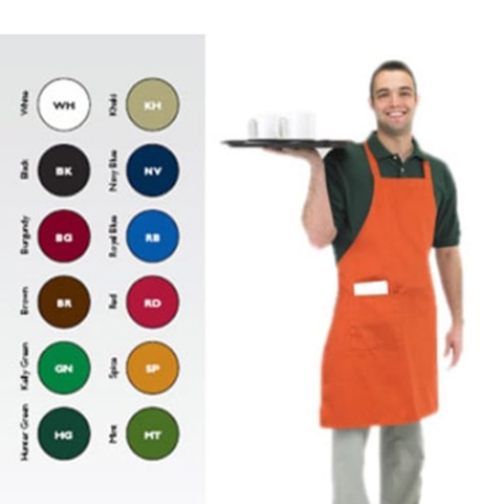 Chef Revival Full Length Bib Apron, Poly/Cotton, 28" x 34", Burgundy (601BAC-BG)