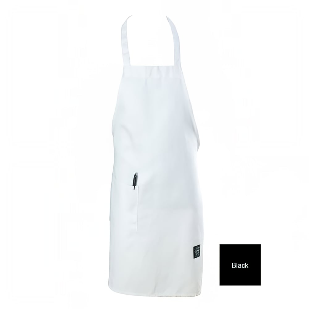 Chef Revival Full Length Bib Apron, Poly/Cotton, 28" x 34", Black (601BAC-BK)