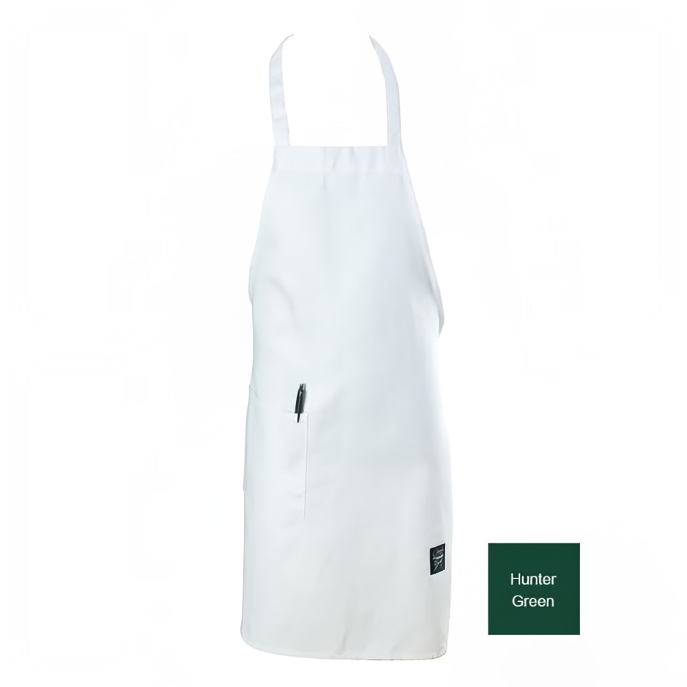 Chef Revival Full Length Bib Apron, Poly/Cotton, 28" x 34", Hunter Green (601BAC-HG)