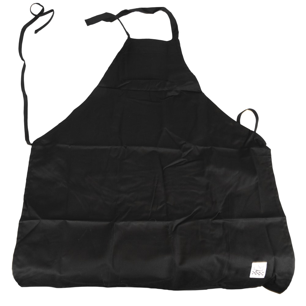 Chef Revival Twill Bib Apron, 28" x 34", Black (601NP-BK)