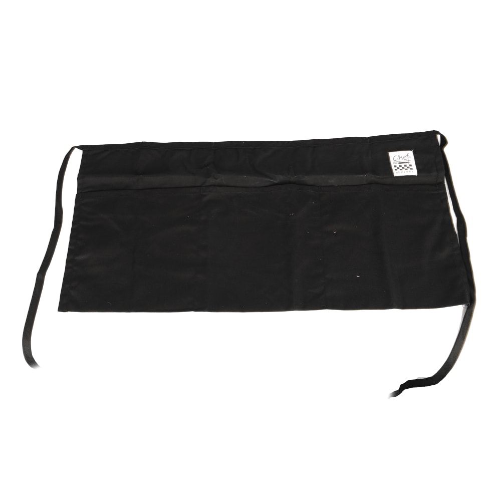Chef Revival Waist Apron, Twill Blend, 12" x 24", 3 Pocket, Black (605WAFH-BK)