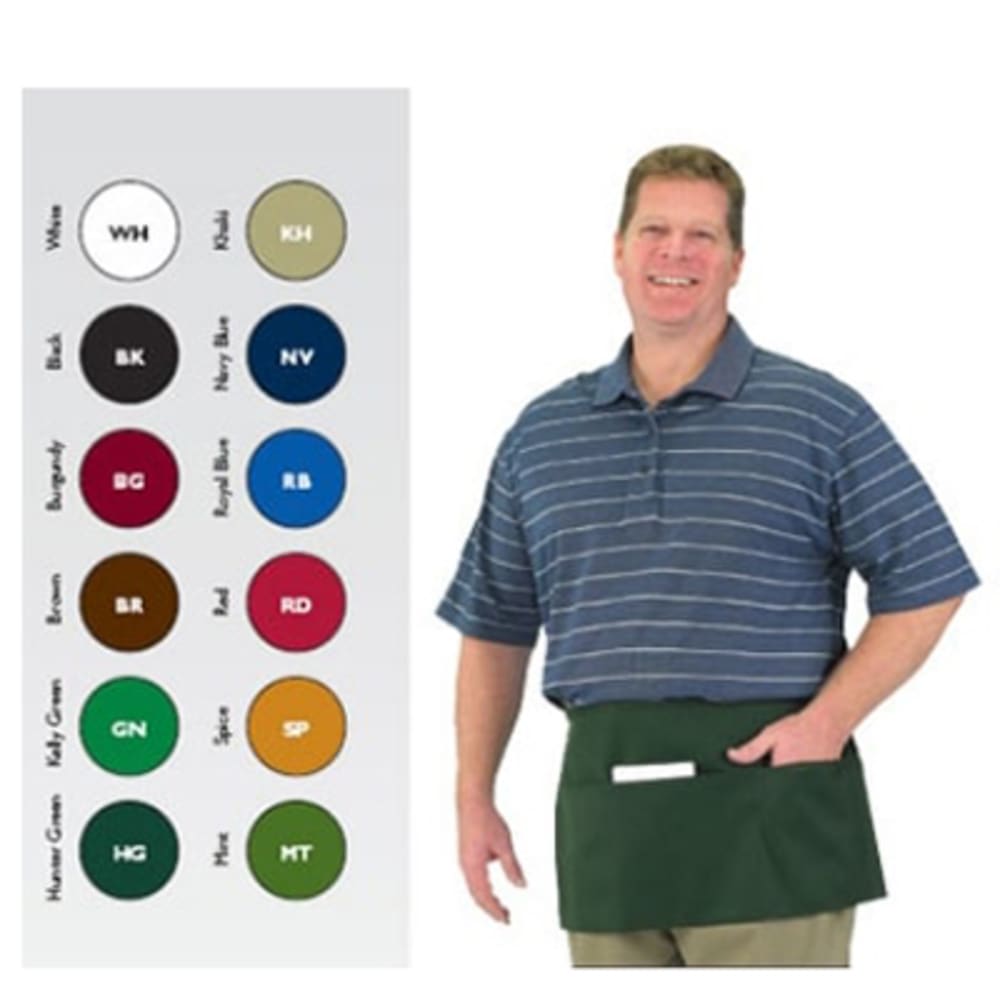 Chef Revival Waist Apron, Twill Blend, 12" x 24", 3 Pocket, Red (605WAFH-RD)