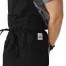 Chef Revival Bib Apron, 28" x 27", 3 Pocket, Adjustable Neckband, Black (612BAFH-BK) thumbnail 2