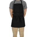 Chef Revival Bib Apron, 28" x 27", 3 Pocket, Adjustable Neckband, Black (612BAFH-BK) thumbnail 4