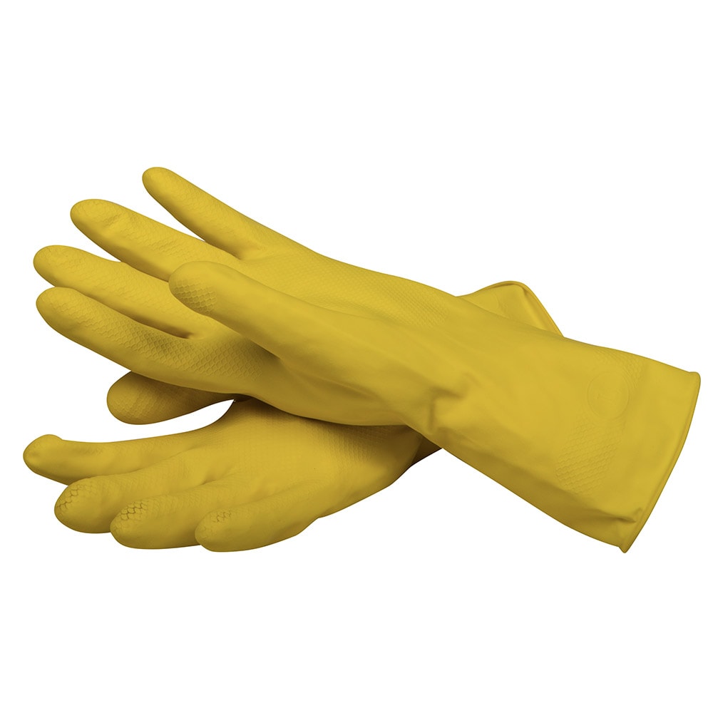 San Jamar 620-L Yellow Latex Flock Lined Glove, Large