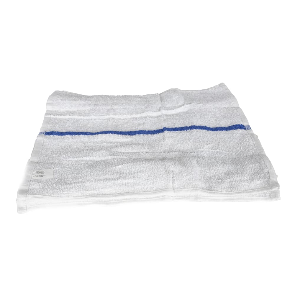 Chef Revival White Cotton Bar Towel w/ Blue Stripe, 16" x 19" (700BRT-BLS)