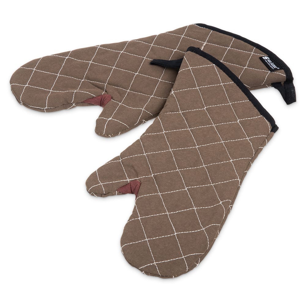 San Jamar 800FG15 15" Conventional Oven Mitt - BestGuard®, Tan