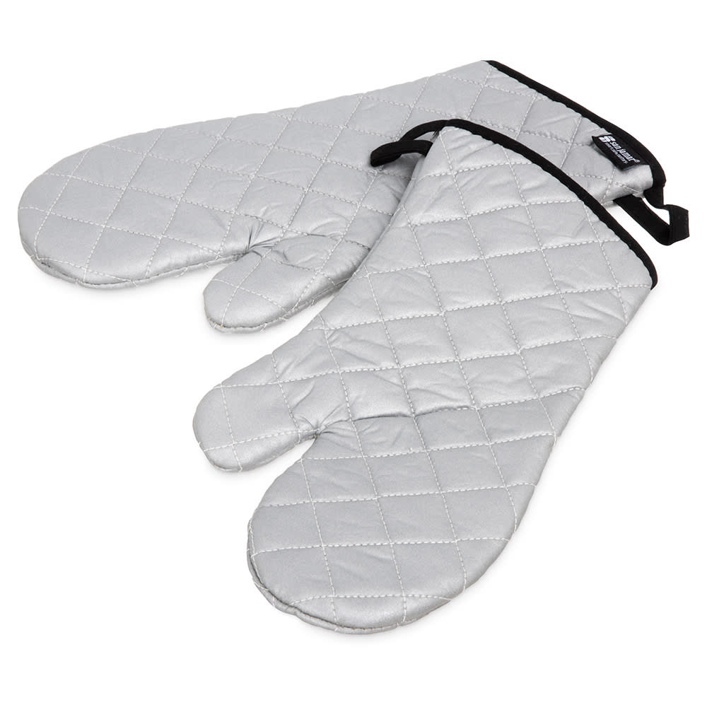 San Jamar 801SG15 15" Conventional Oven/Freezer Mitt - Silicone, Silver