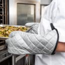 San Jamar 801SG17 17" Conventional Oven/Freezer Mitt - Silicone, Silver thumbnail 6